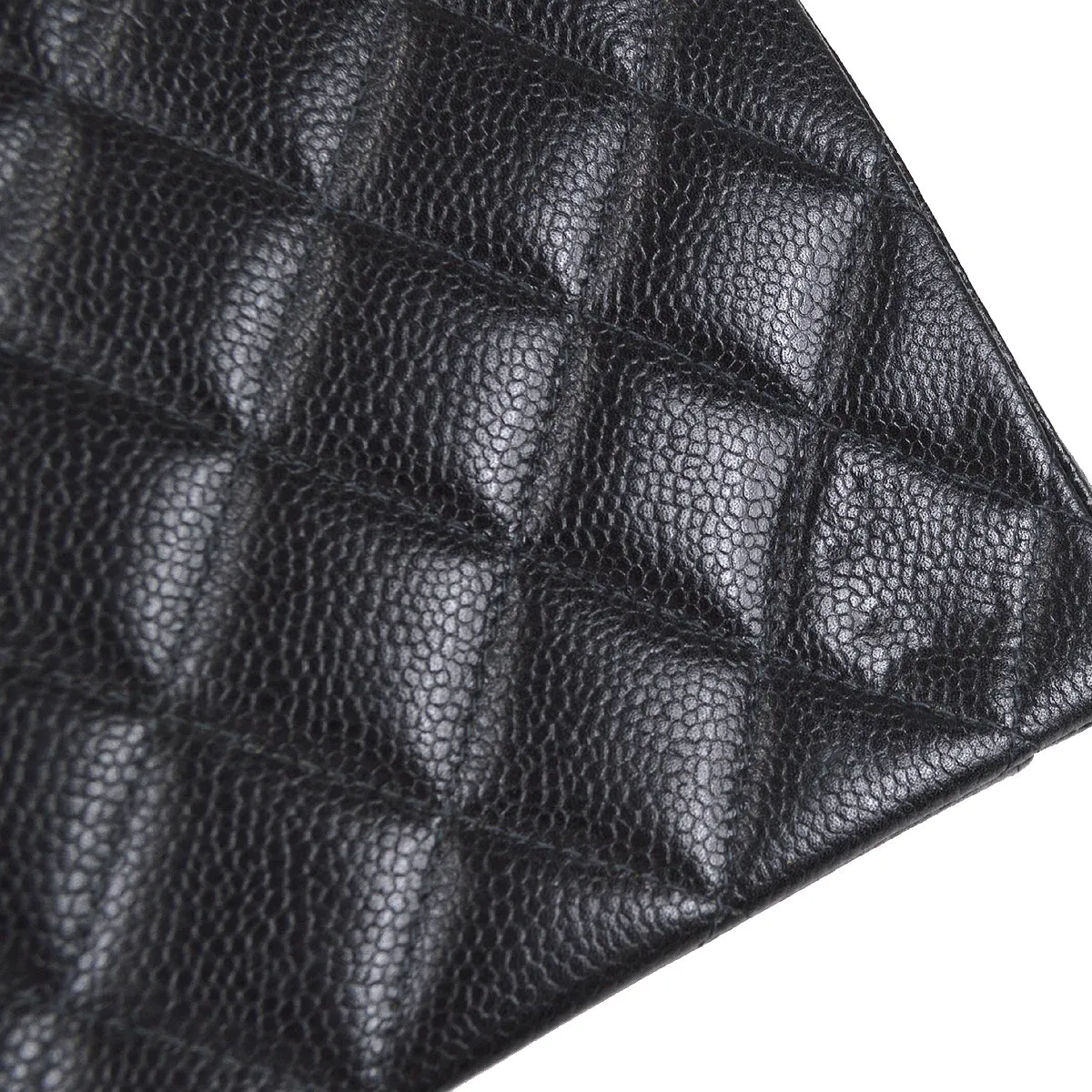 CHANEL 1997-1999 Chain Tote Black Caviar 87551