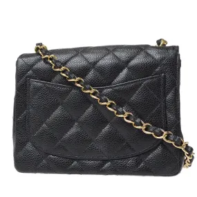CHANEL 2003-2004 Classic Flap Mini Square 17 Black Caviar 87888