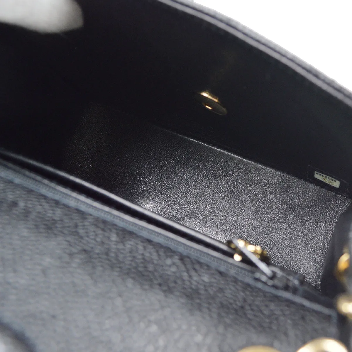 CHANEL 2003-2004 Classic Flap Mini Square 17 Black Caviar 87888