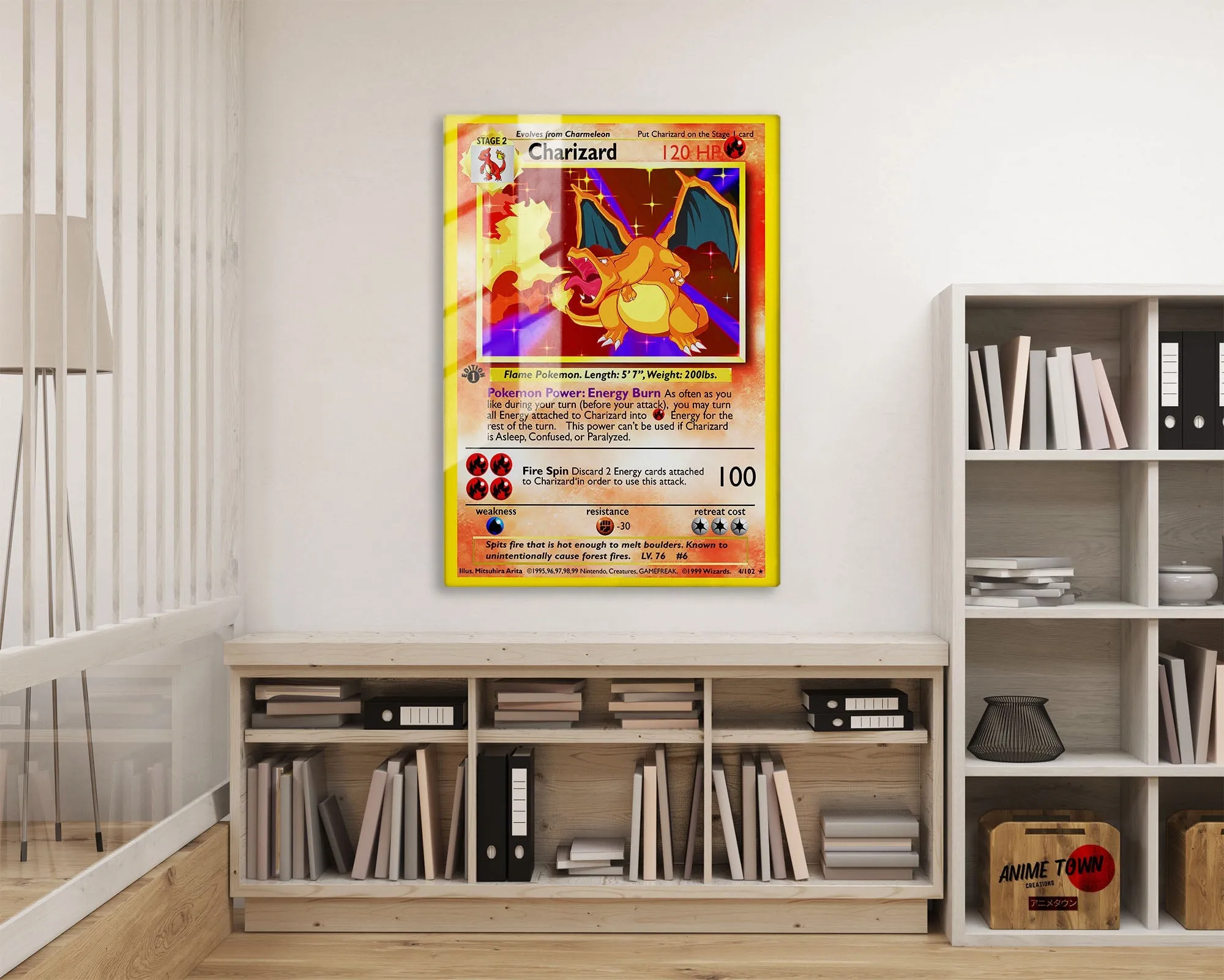 Charizard Pokemon Card Metal Poster