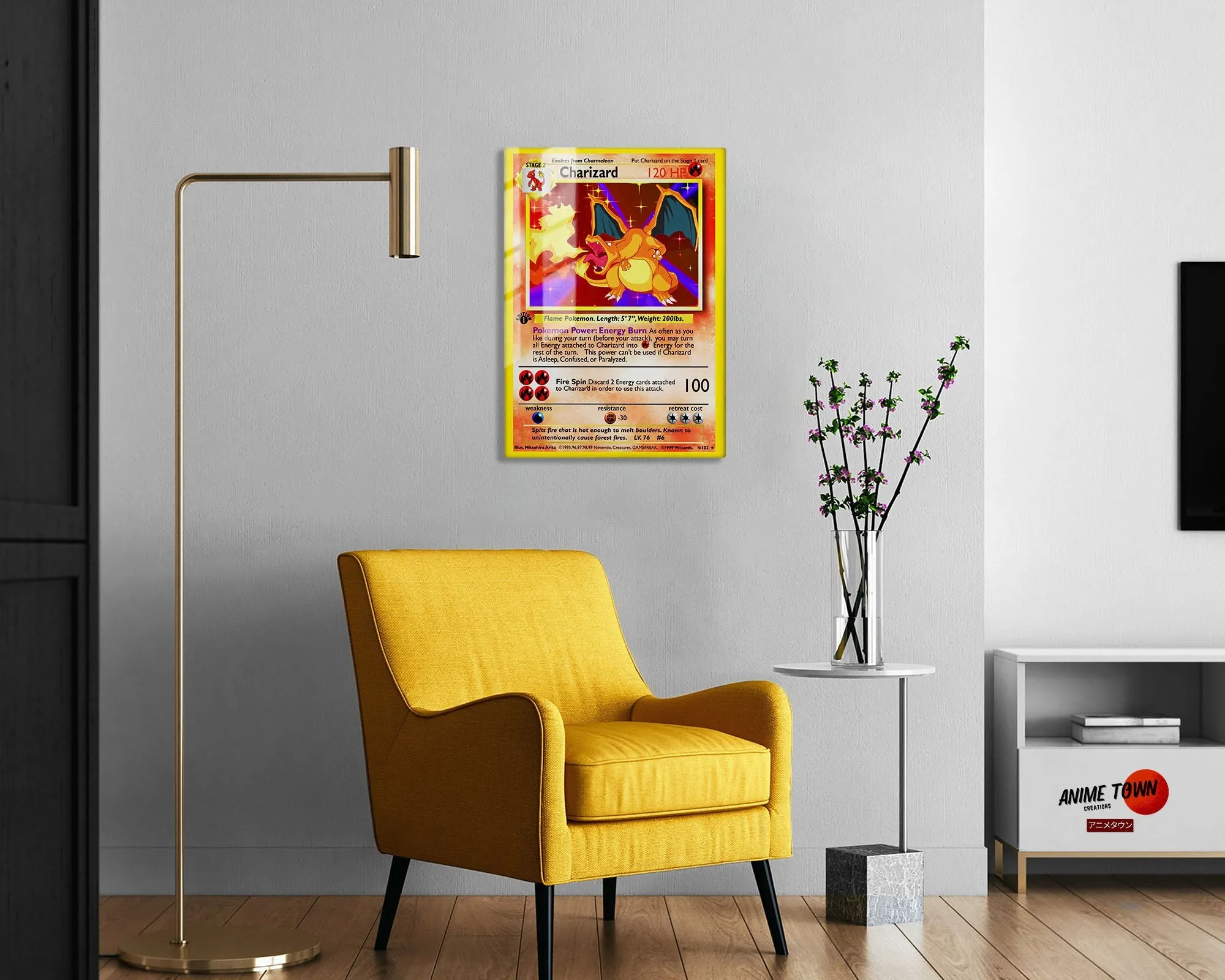 Charizard Pokemon Card Metal Poster
