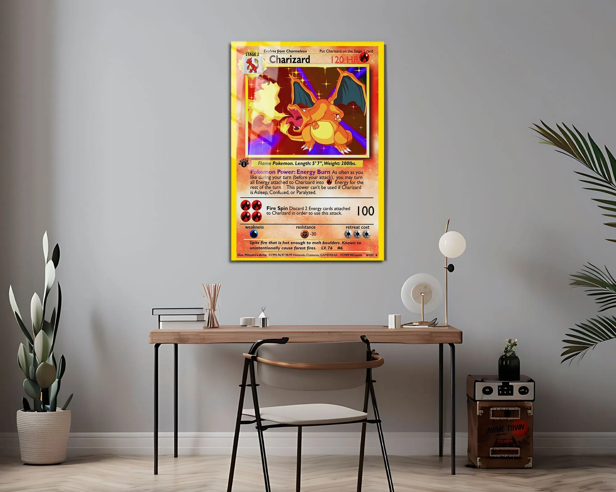 Charizard Pokemon Card Metal Poster