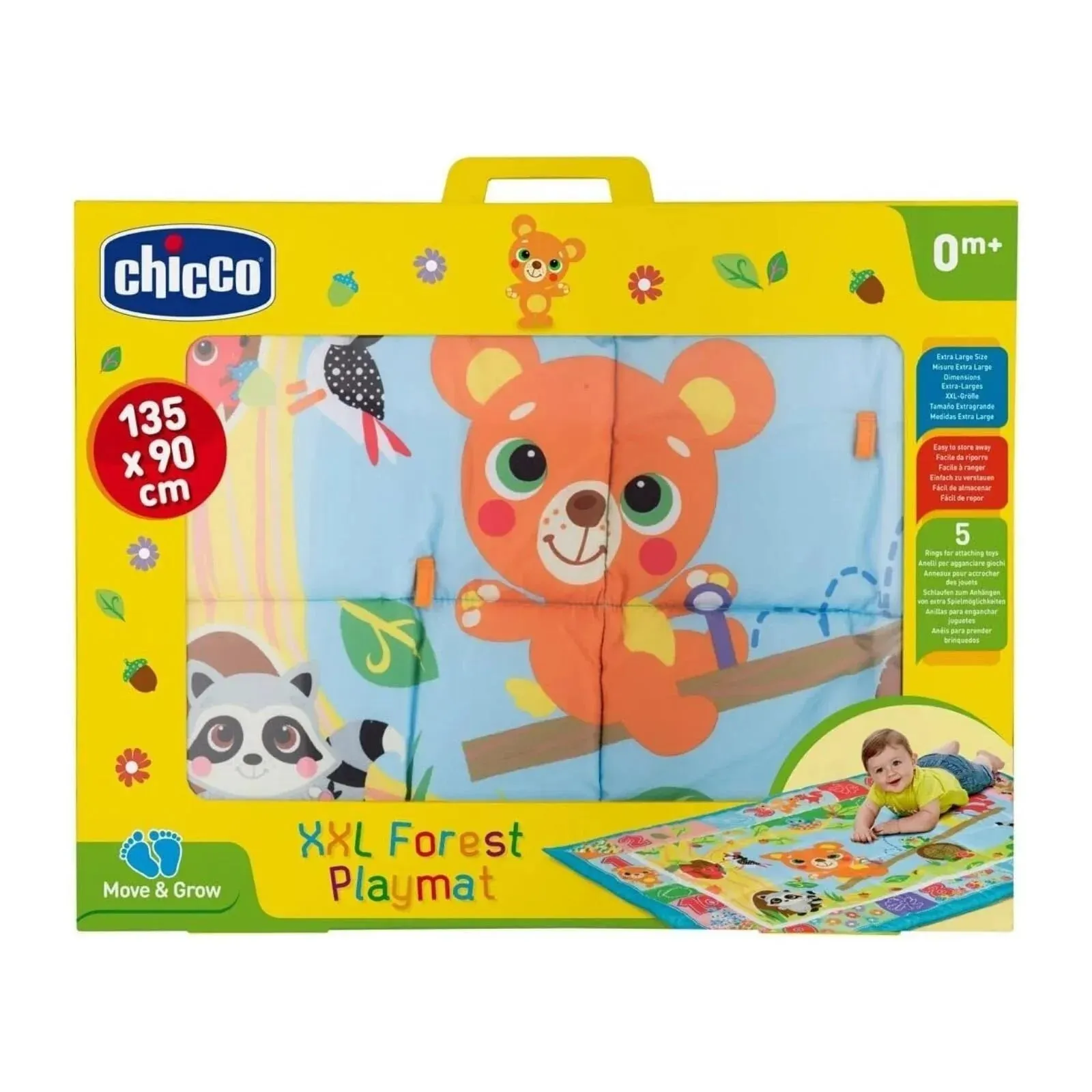 Chicco Move & Grow XXL Forest-Themed Playmat - Extra Large, Interactive Baby Mat
