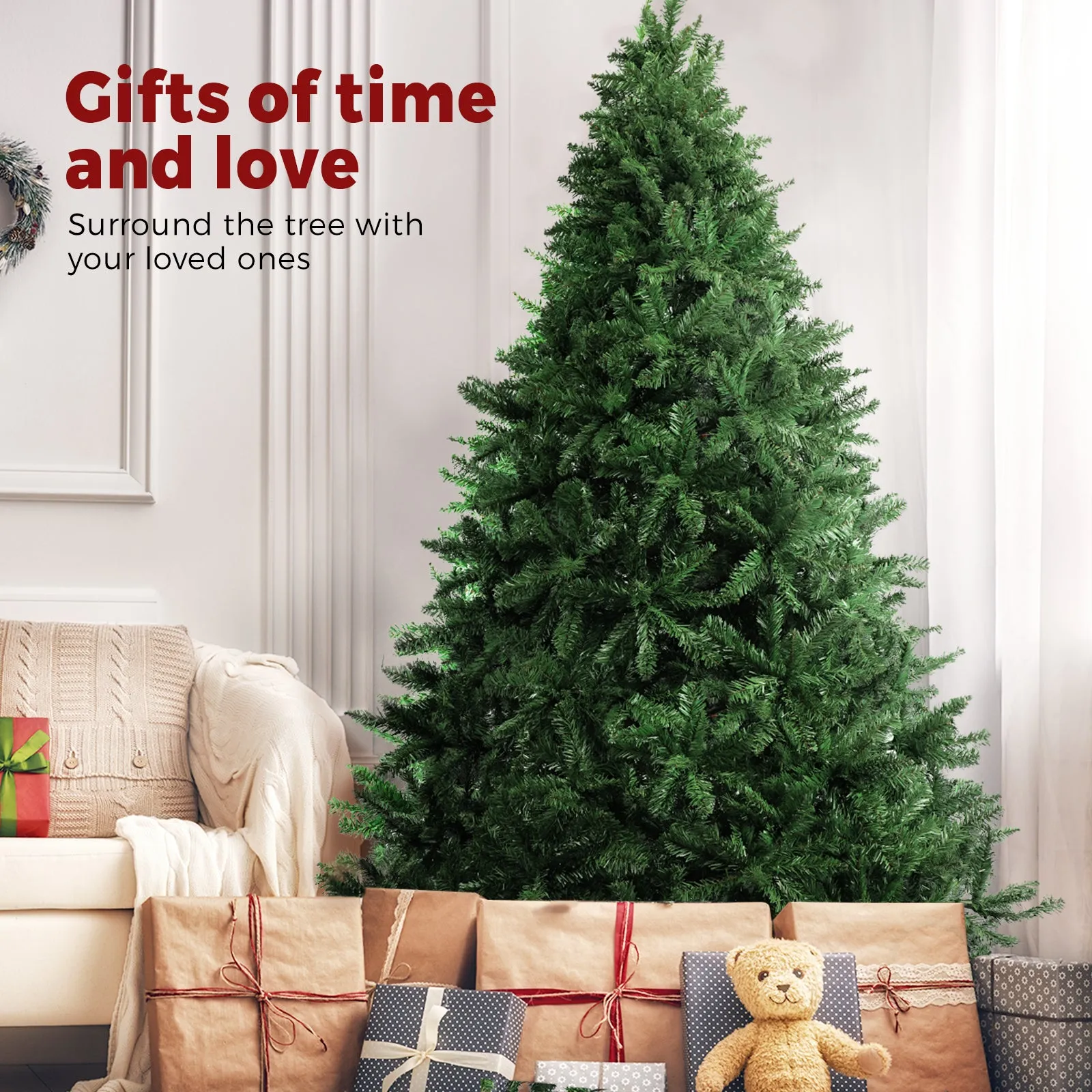 Christmas Tree Xmas Decorations 1.8M 6FT Home Decor Green Artificial 1200 tips