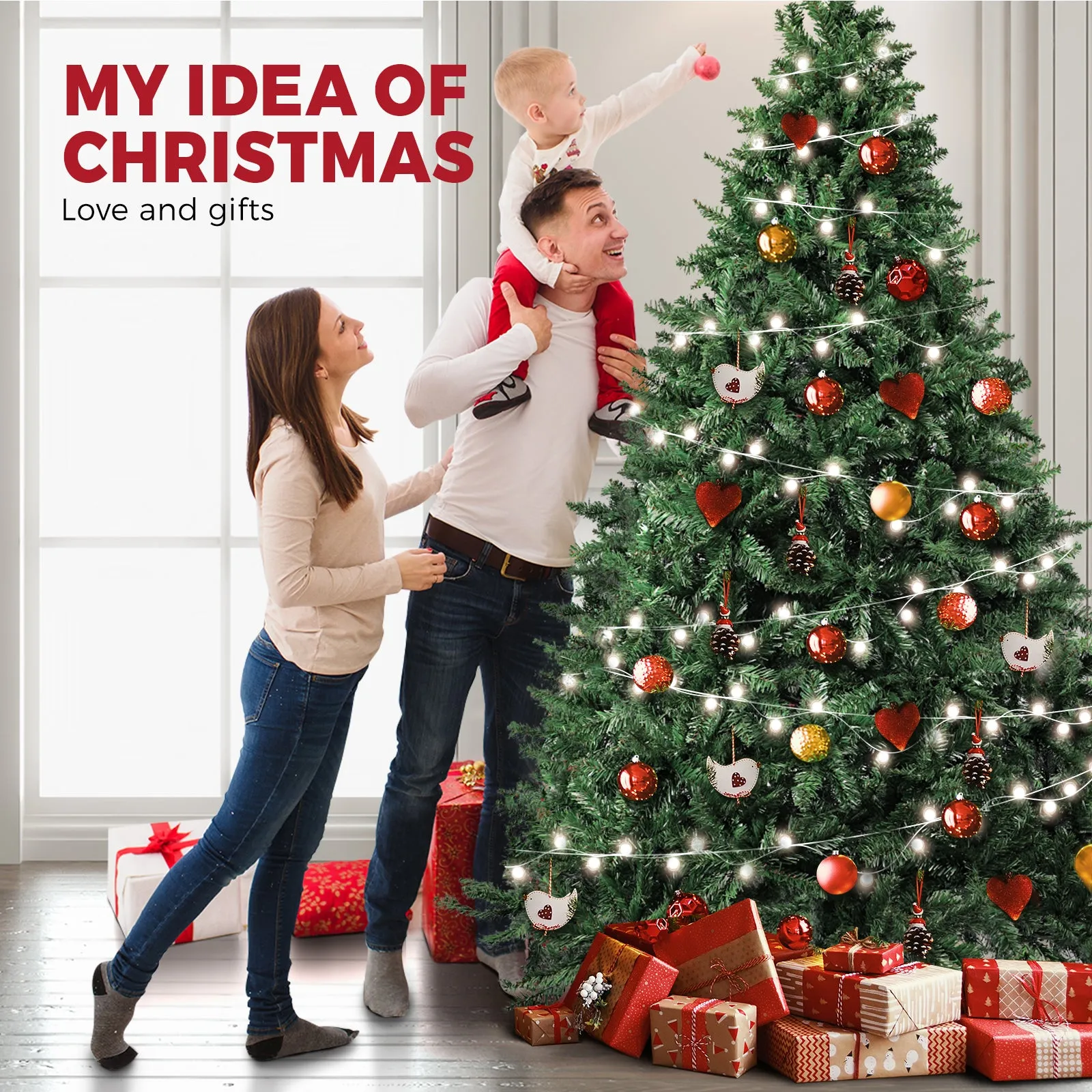 Christmas Tree Xmas Decorations 1.8M 6FT Home Decor Green Artificial 1200 tips