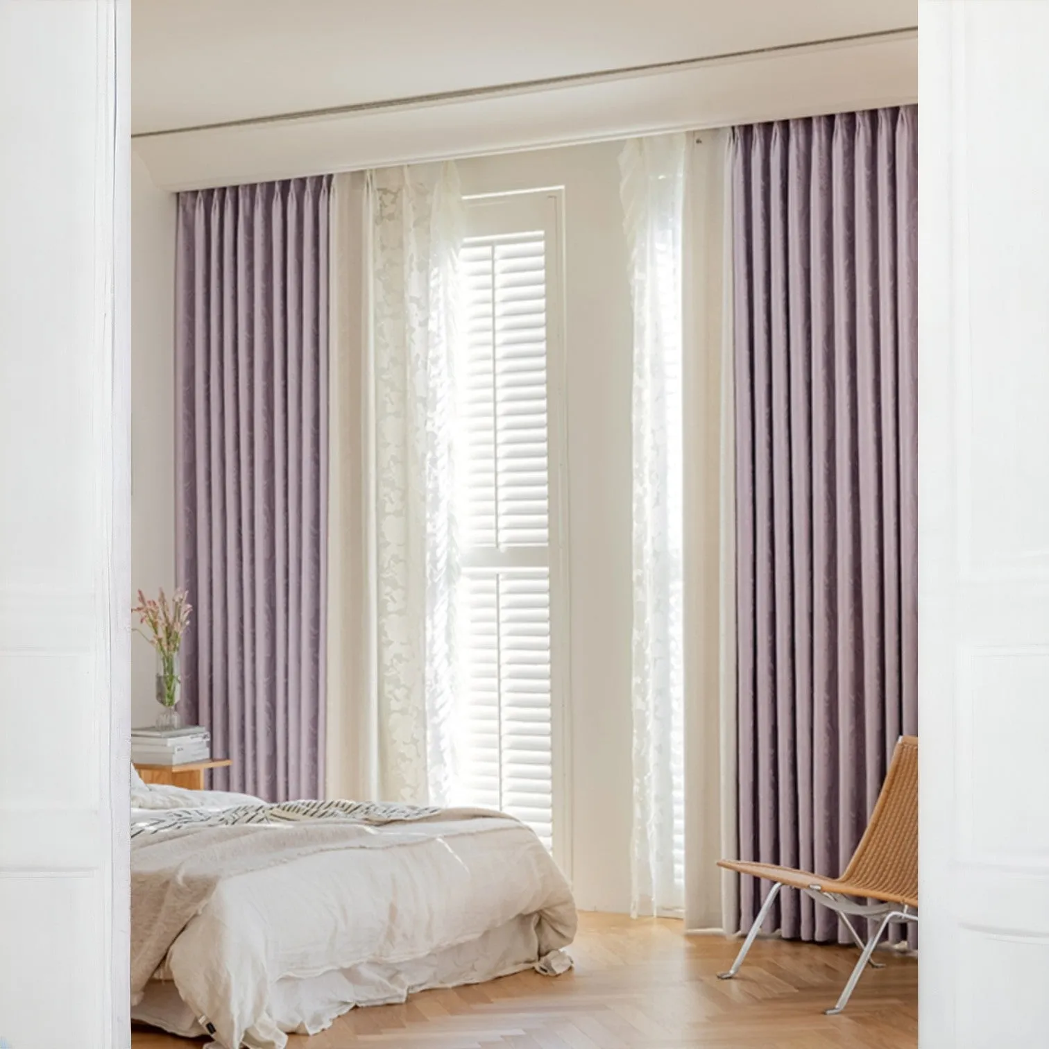 Clarissa Color Blocking Chenille Jacquard Blackout Curtain
