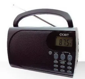 COBY - AM / FM Radio Portable with Alarm Clock Black