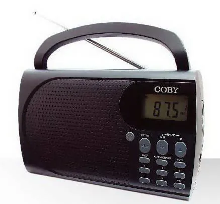 COBY - AM / FM Radio Portable with Alarm Clock Black