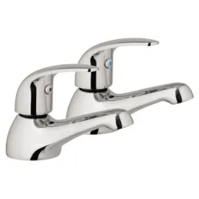 Compact Chrome Basin Taps