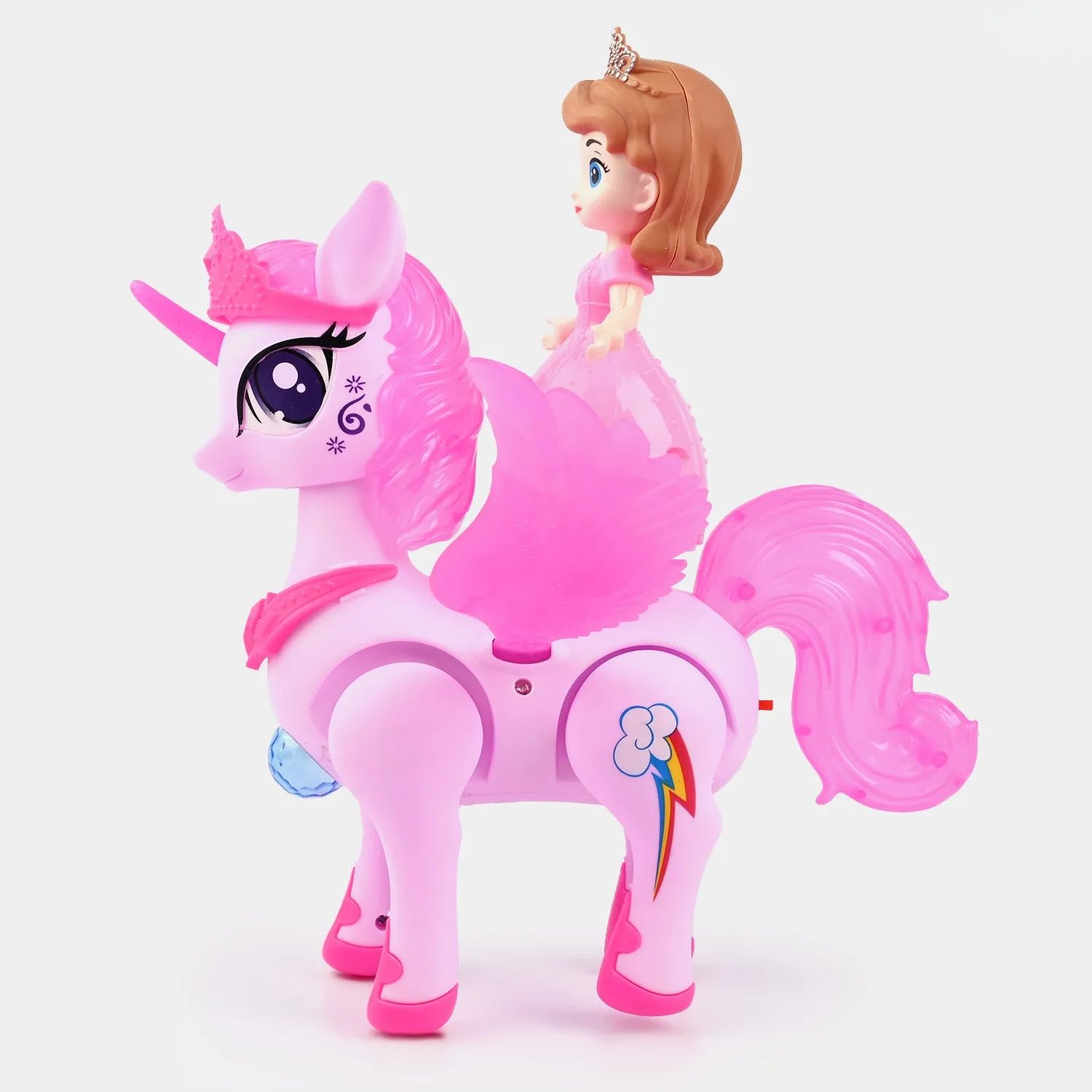 Cute Princess on Walking Pony with Light and Music