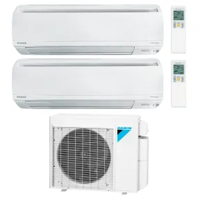 Daikin 2-Zone Wall Mounted Hyper Heat Ductless Mini-Split 24000 BTU Heat Pump Air Conditioner 15k   18k - 18 SEER2