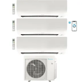 Daikin 3-Zone Wall Mounted Ductless Mini-Split 24,000 BTU Heat Pump Air Conditioner 9K   15K   15K- 21 SEER2 R32 Wi-Fi Enabled