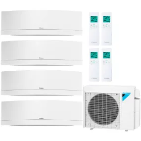 Daikin 4-Zone Wall Mounted Emura White Ductless Mini-Split 36000 BTU Heat Pump Air Conditioner 9k   12k   12k   12k - 18.1 SEER2