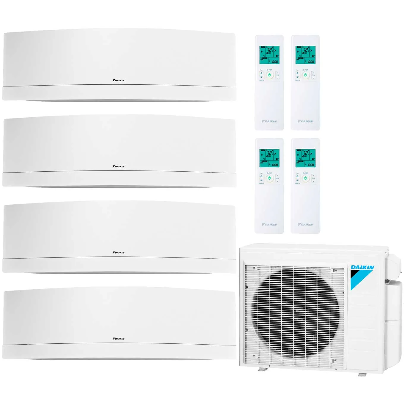 Daikin 4-Zone Wall Mounted Emura White Ductless Mini-Split 36000 BTU Heat Pump Air Conditioner 9k   12k   12k   12k - 18.1 SEER2