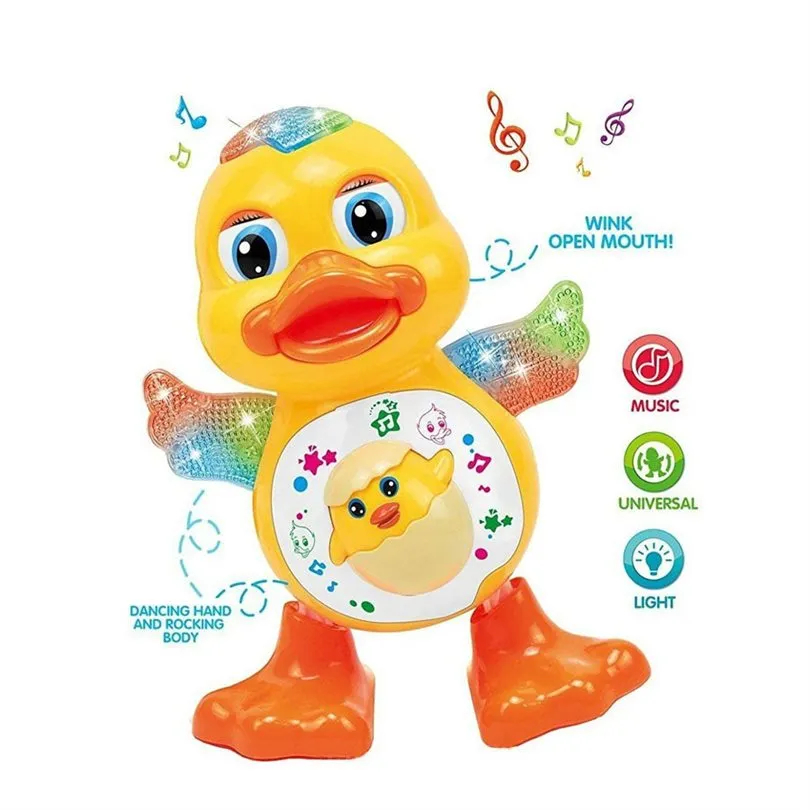Dancing Duck Battery Operated Toy with Lights & Music, 3 Years - Yellow