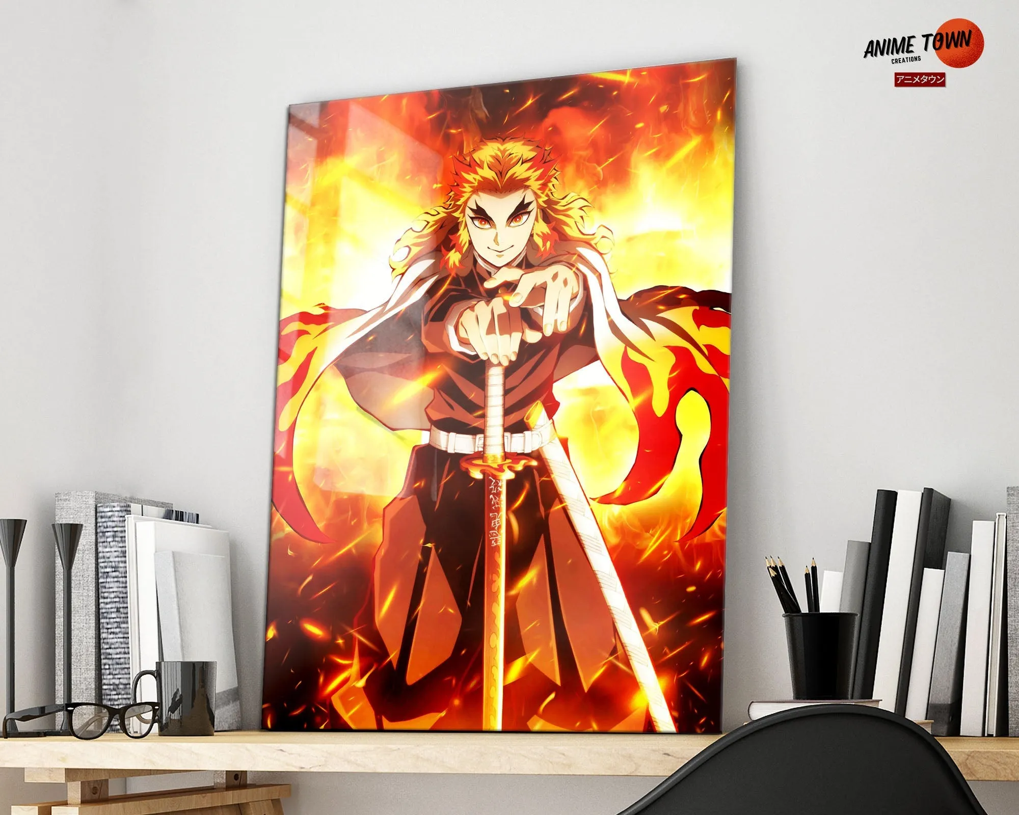 Demon Slayer Rengoku Flame Breathing Metal Poster