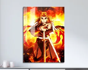Demon Slayer Rengoku Flame Breathing Metal Poster