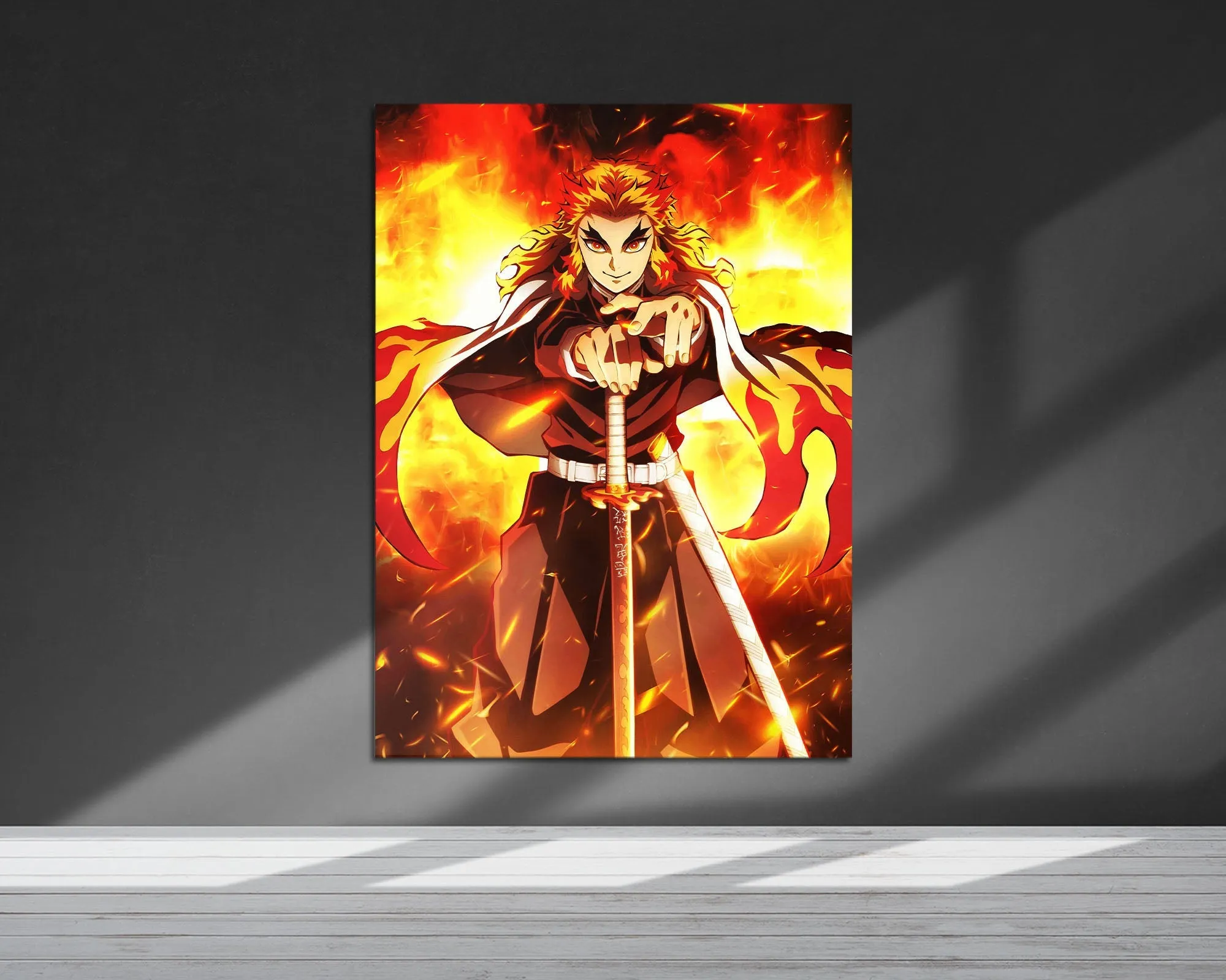 Demon Slayer Rengoku Flame Breathing Metal Poster