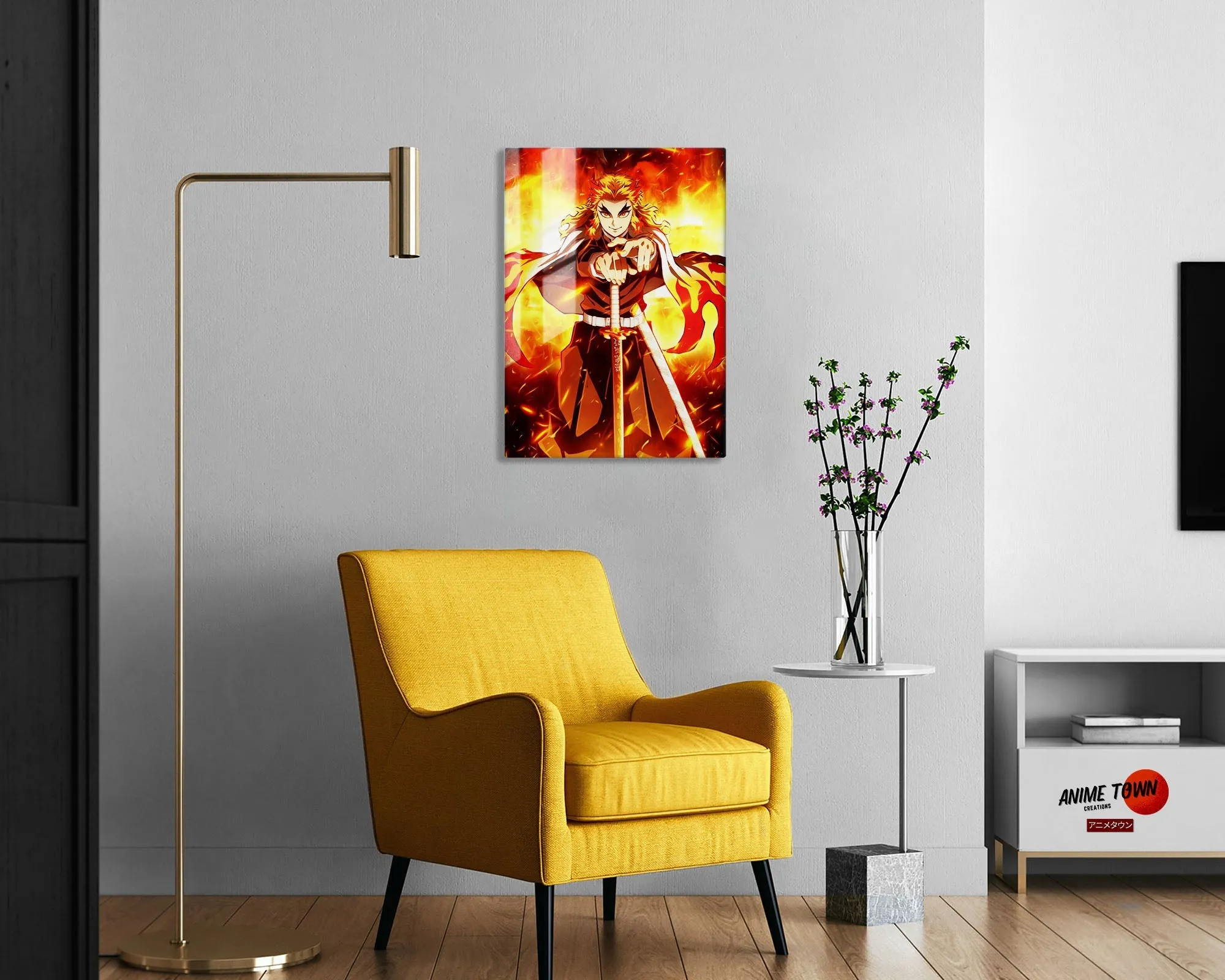Demon Slayer Rengoku Flame Breathing Metal Poster