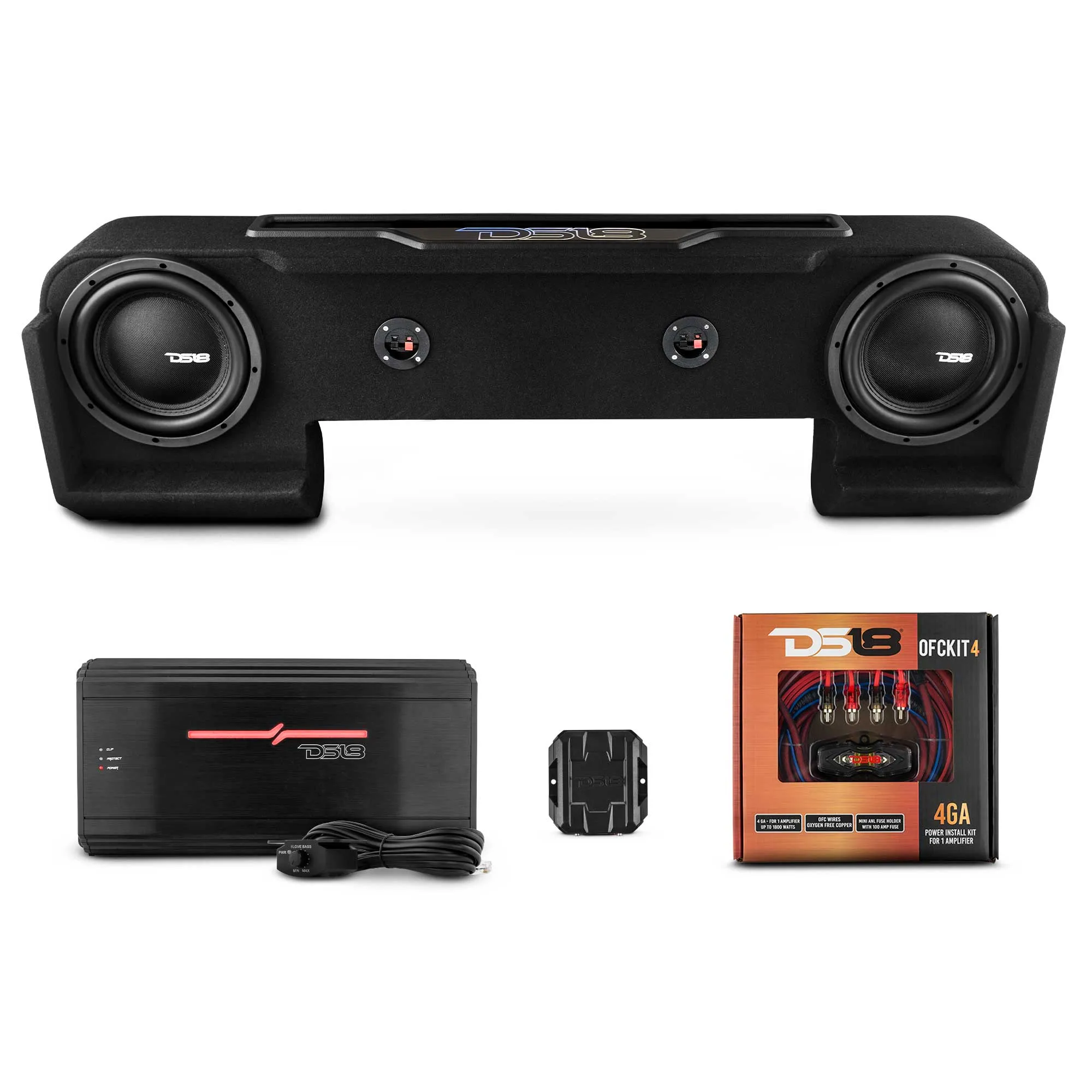 Dodge Ram Down Firing Subwoofer Enclosure with Dream LED Light, Amplifier and Wiring Kit