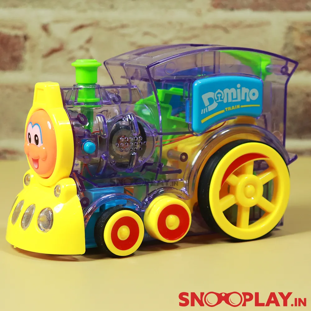 Domino Building Funny Train Toy with Music and Lights For Kids | Minor Defect Sale (COD Not Available)
