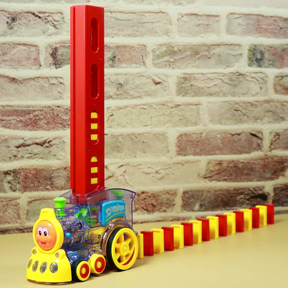Domino Building Funny Train Toy with Music and Lights For Kids | Minor Defect Sale (COD Not Available)