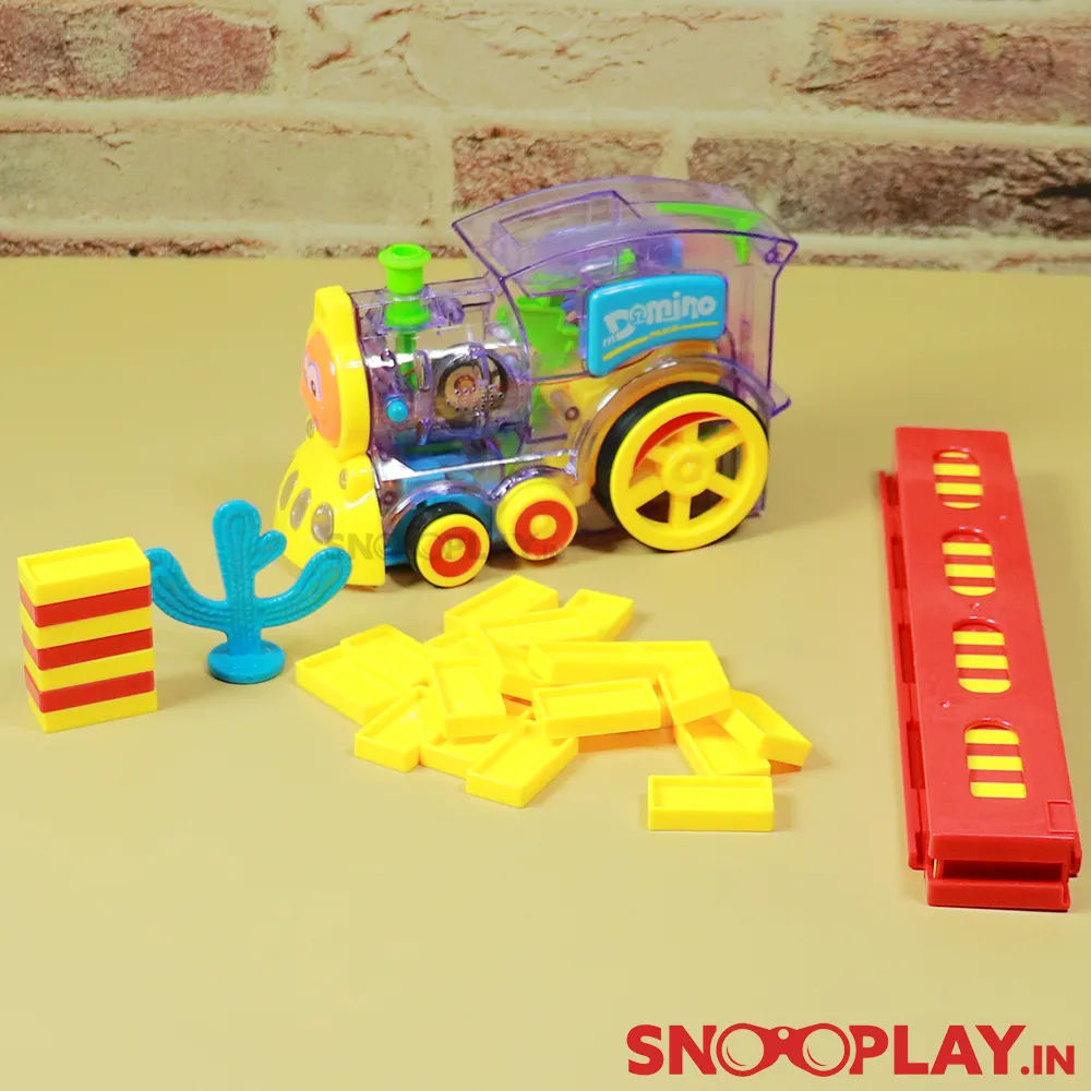 Domino Building Funny Train Toy with Music and Lights For Kids | Minor Defect Sale (COD Not Available)