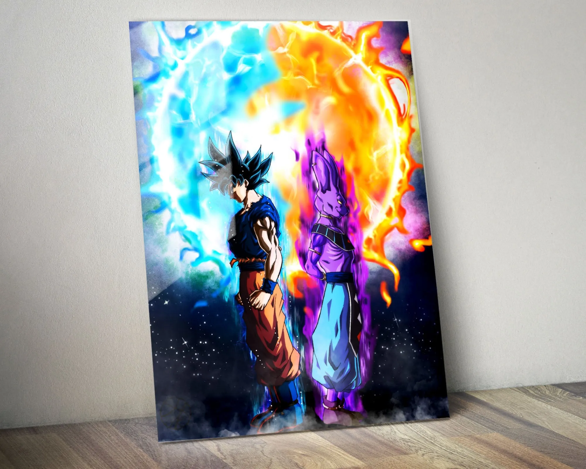 Dragon Ball Goku Beerus Flare Metal Poster