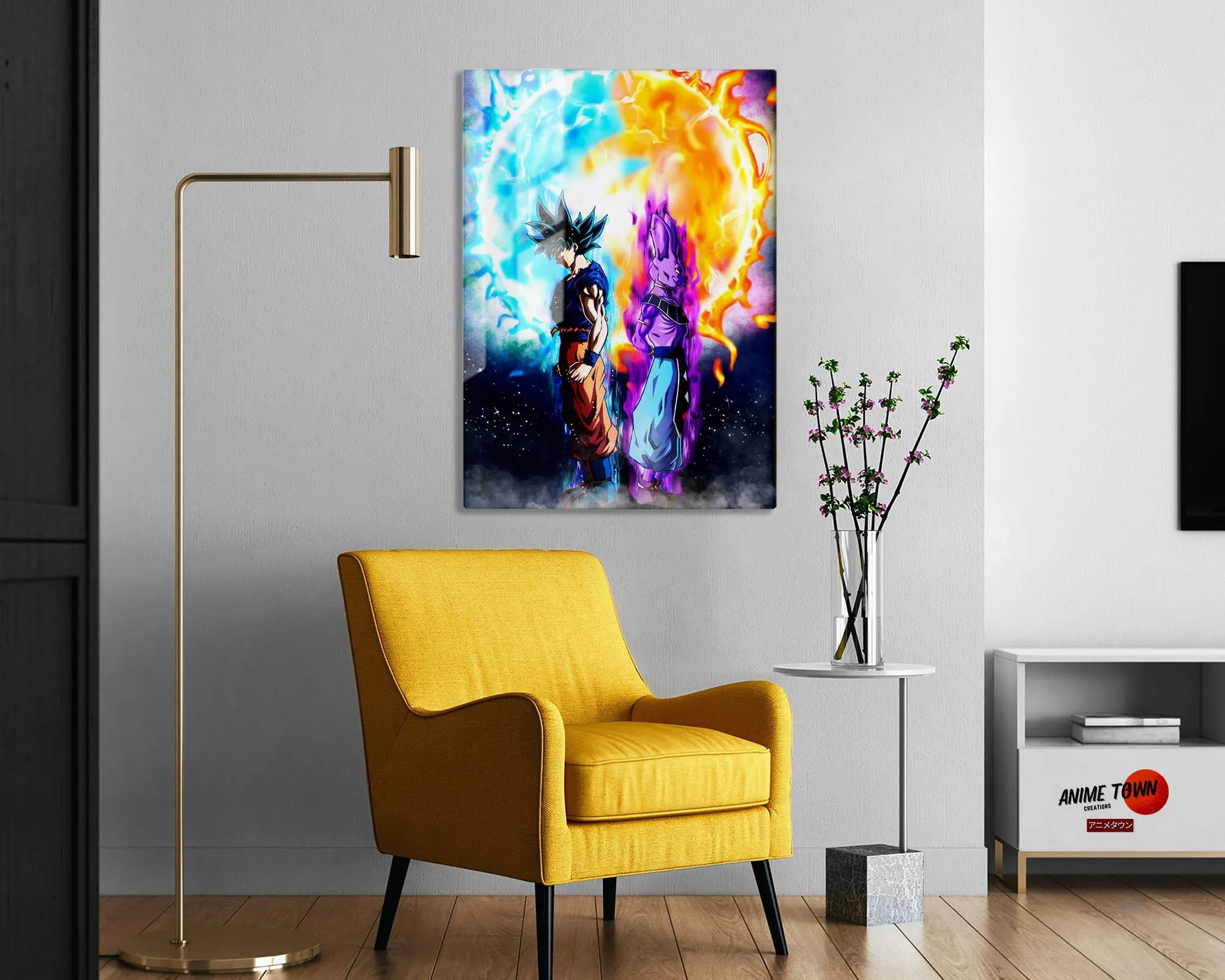 Dragon Ball Goku Beerus Flare Metal Poster