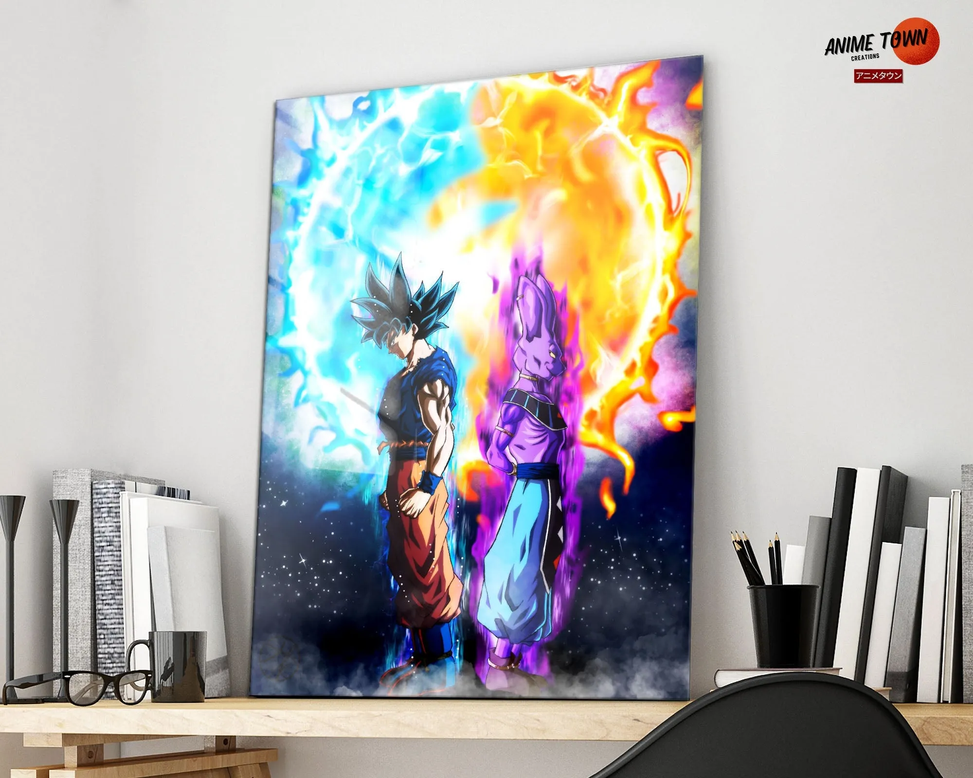Dragon Ball Goku Beerus Flare Metal Poster