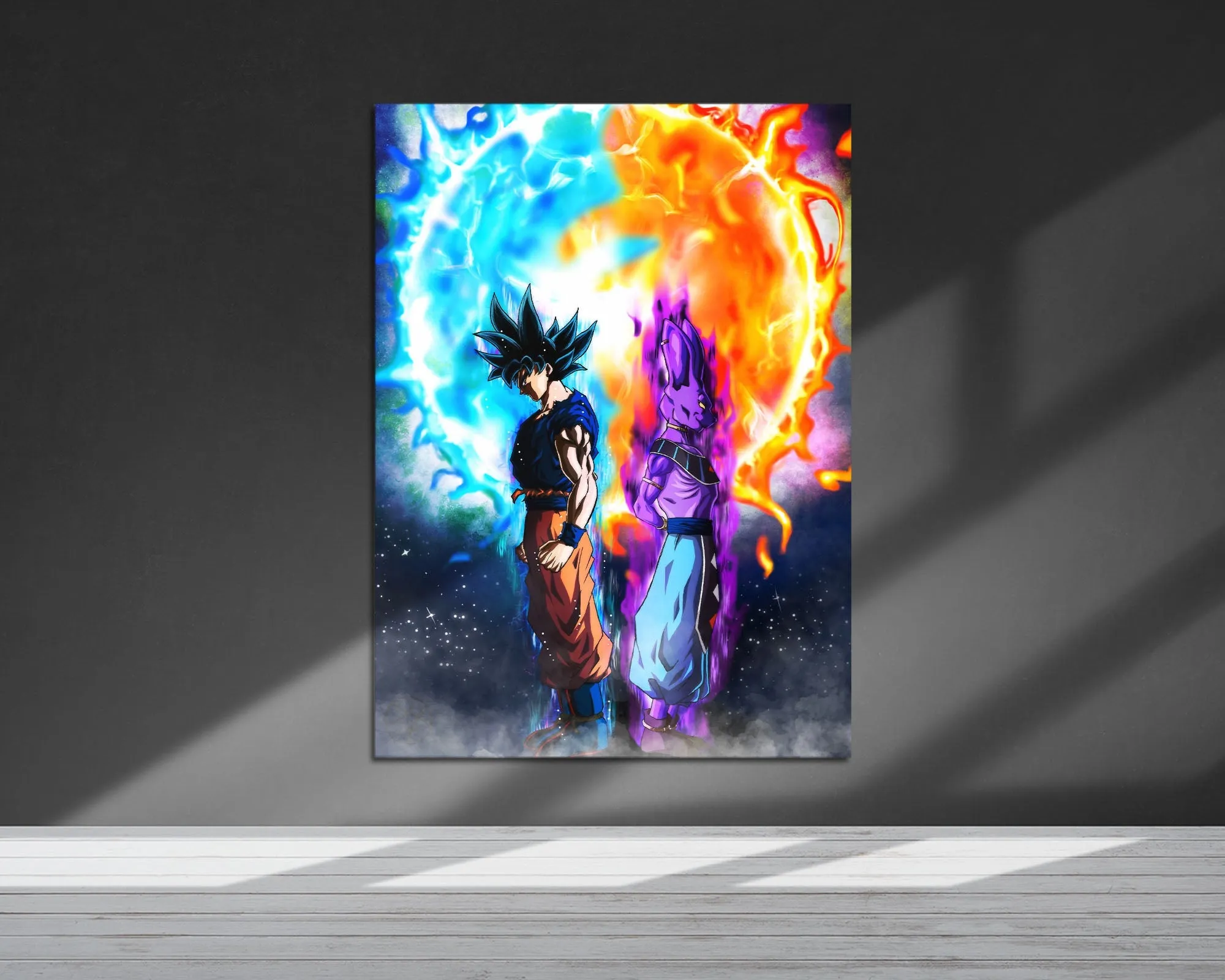 Dragon Ball Goku Beerus Flare Metal Poster