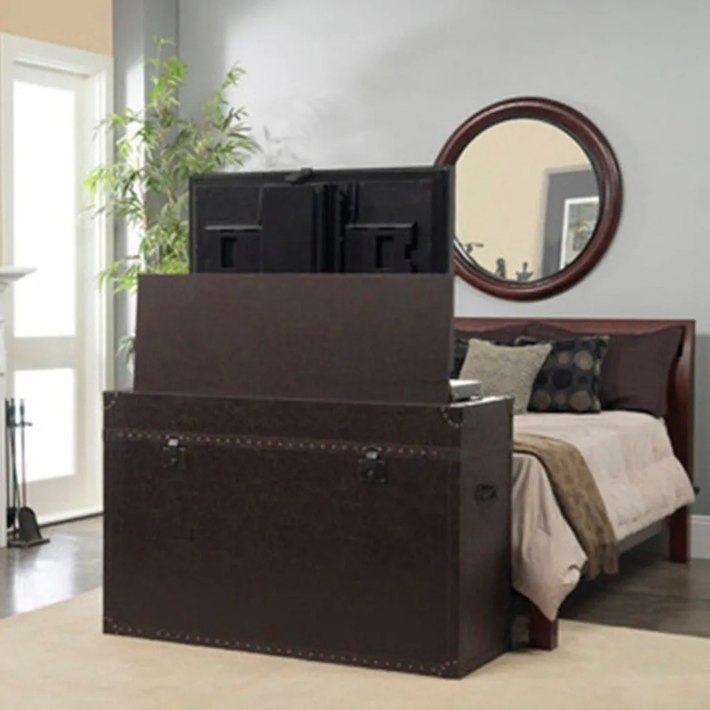 Ellis Trunk 73007 Leather Smart TV Lift Cabinet for 50 Inch Flat screen TVs