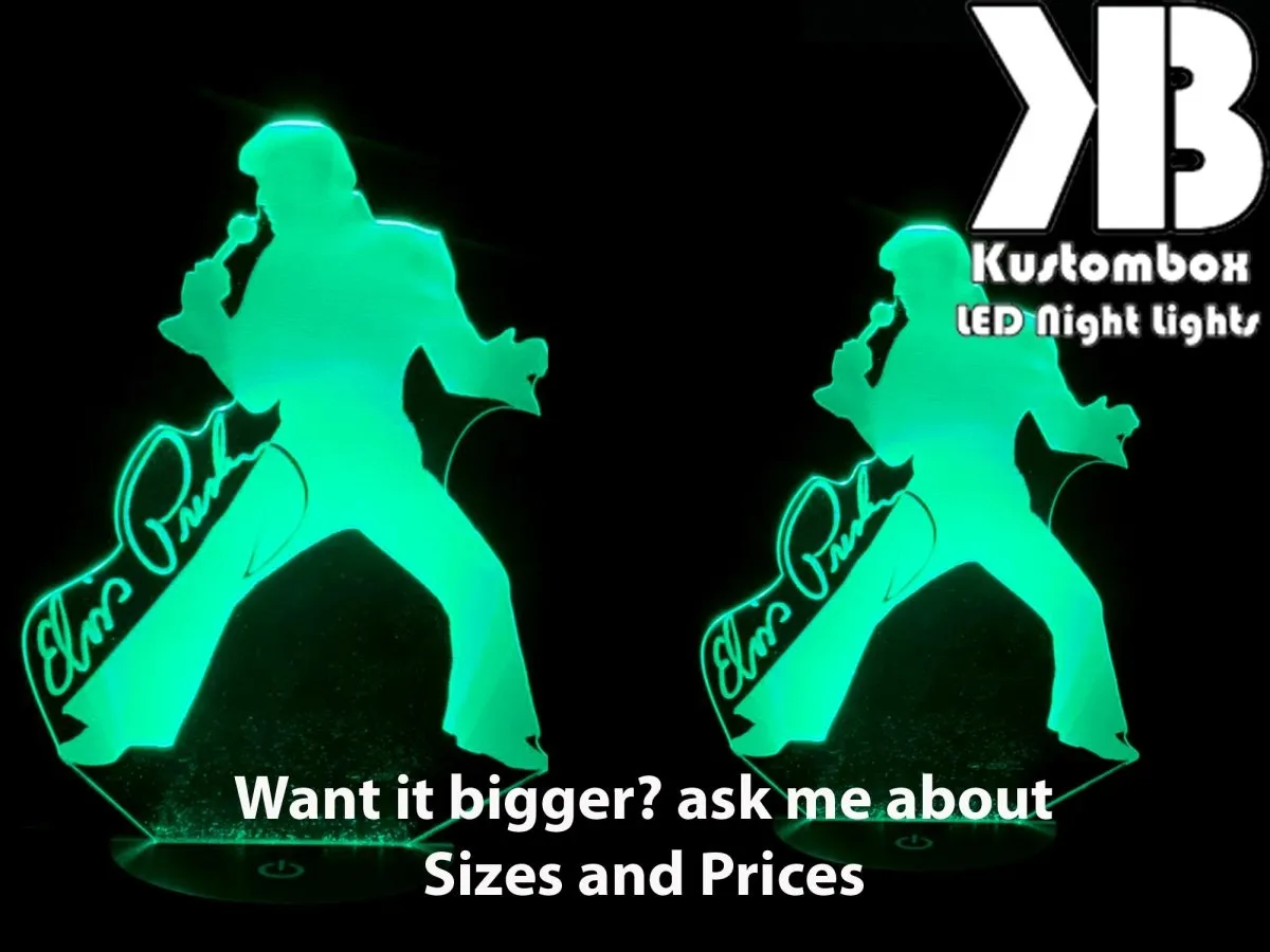 Elvis Presley Statue King of Pop 3D LED Night Light Lamp