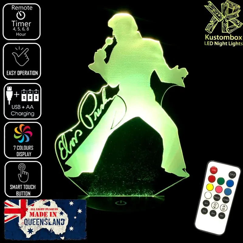 Elvis Presley Statue King of Pop 3D LED Night Light Lamp