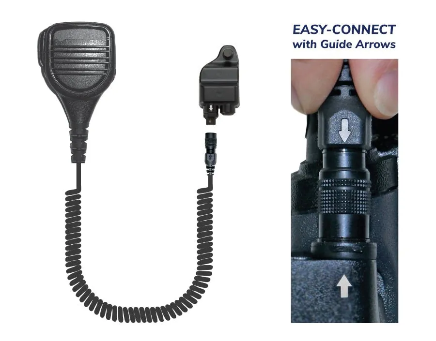 EP2128EC Rhino Speaker Microphone fits Harris P5300/7300 Series