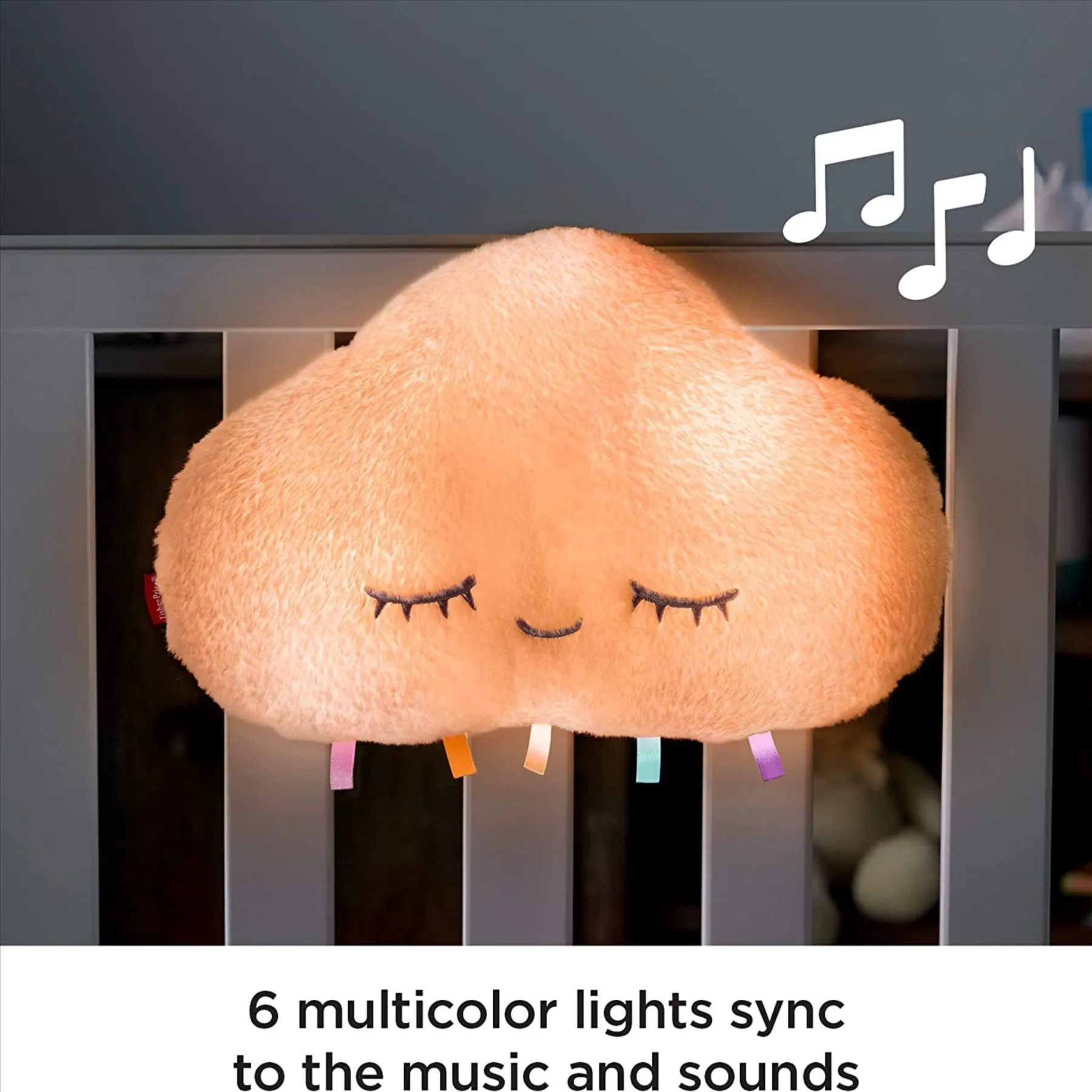 Fisher Price Twinkle & Cuddle Cloud Soother, Baby Light-Up Cot Mobile with Music