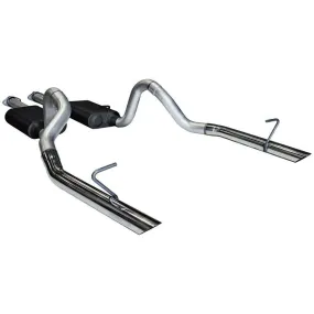 Flowmaster American Thunder Cat-Back Exhaust System - 2-1/2 in Diameter - Dual Rear Exit - 2-1/2 in Polished Tips - Small Block Ford - Ford Mustang 1987-93