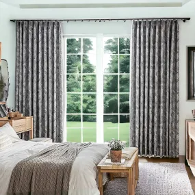 Frida Rustic Jacquard Complete Blackout Thermal Custom Curtain