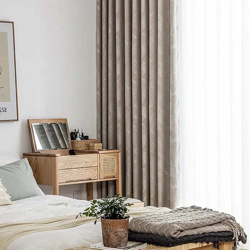 Frida Rustic Jacquard Complete Blackout Thermal Custom Curtain