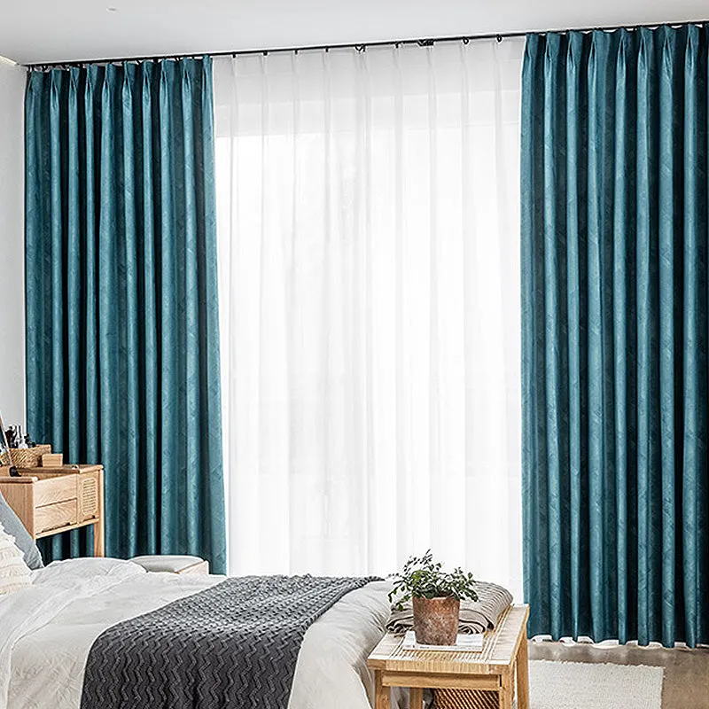Frida Rustic Jacquard Complete Blackout Thermal Custom Curtain