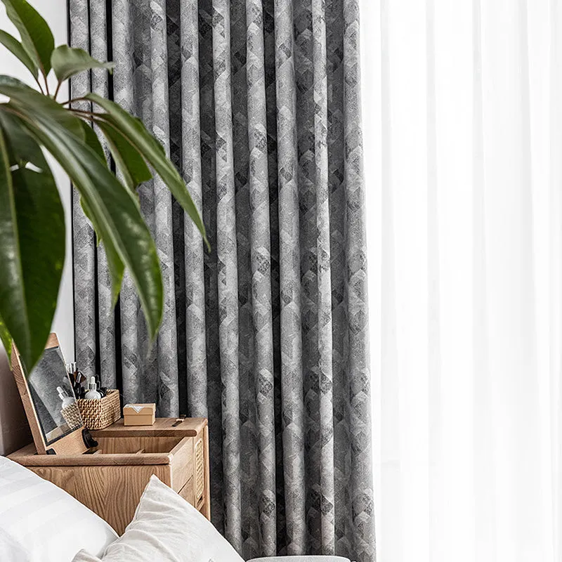 Frida Rustic Jacquard Complete Blackout Thermal Custom Curtain