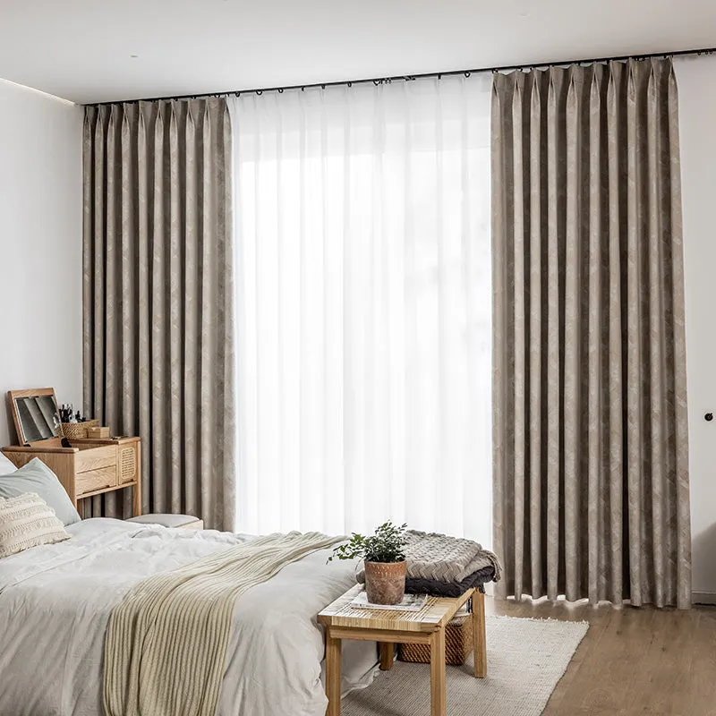 Frida Rustic Jacquard Complete Blackout Thermal Custom Curtain