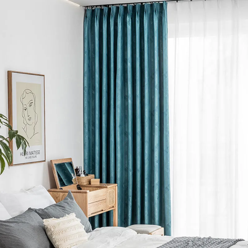 Frida Rustic Jacquard Complete Blackout Thermal Custom Curtain