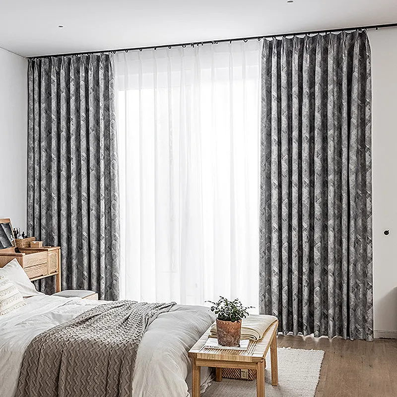 Frida Rustic Jacquard Complete Blackout Thermal Custom Curtain