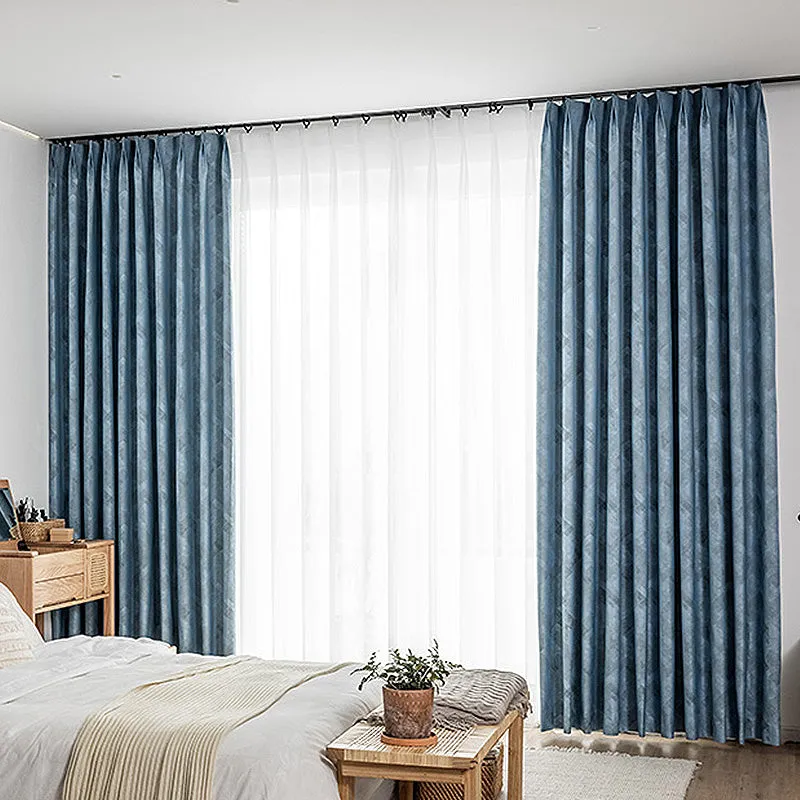 Frida Rustic Jacquard Complete Blackout Thermal Custom Curtain