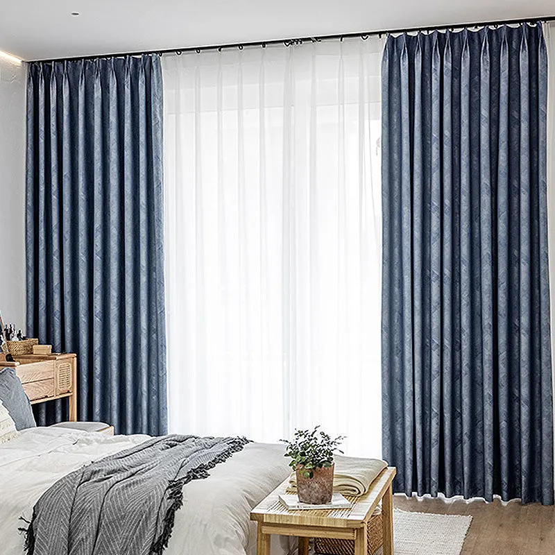Frida Rustic Jacquard Complete Blackout Thermal Custom Curtain