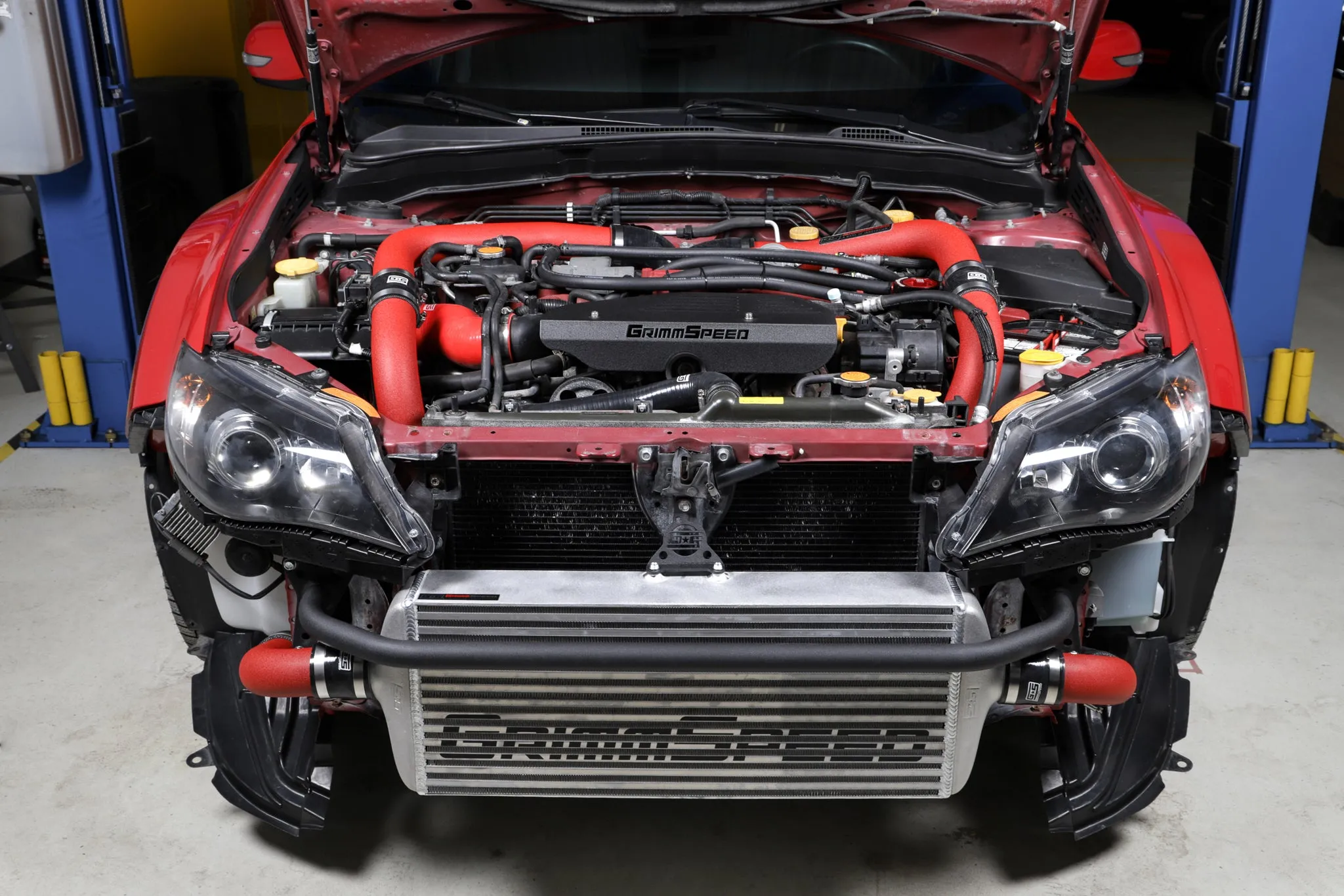 Front Mount Intercooler Kit [Inc. Red Piping] - Subaru 08-14 STI