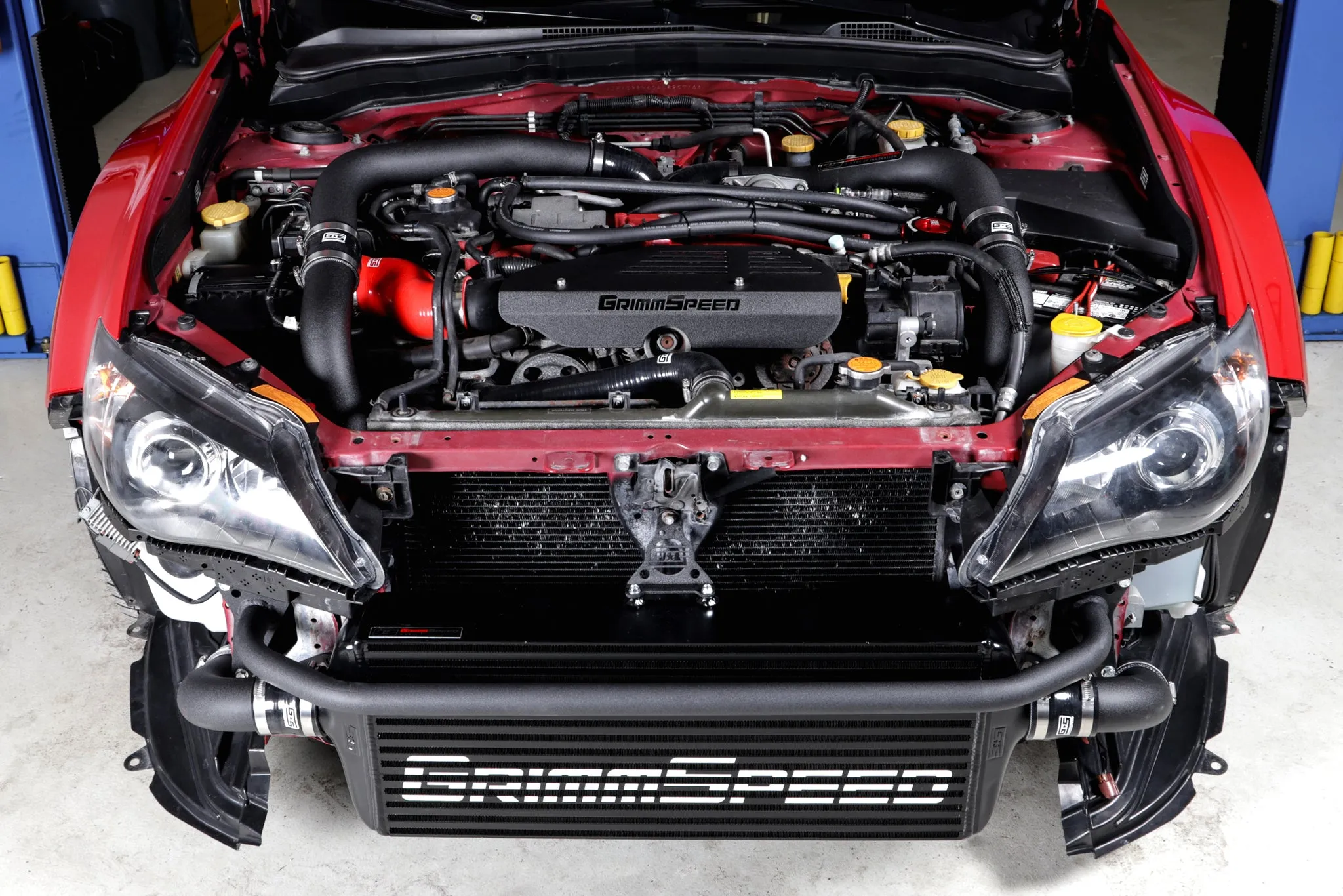 Front Mount Intercooler Kit [Inc. Red Piping] - Subaru 08-14 STI