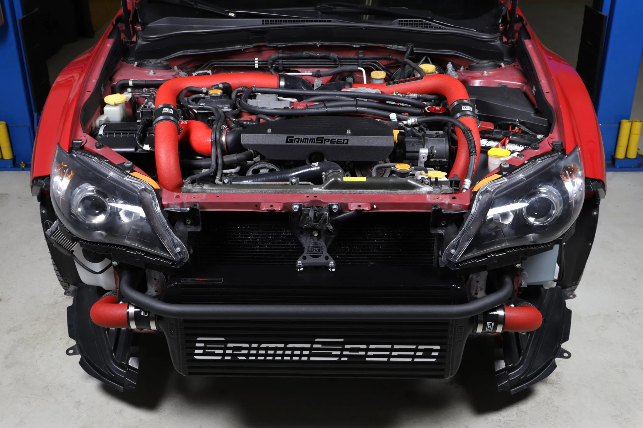 Front Mount Intercooler Kit [Inc. Red Piping] - Subaru 08-14 STI