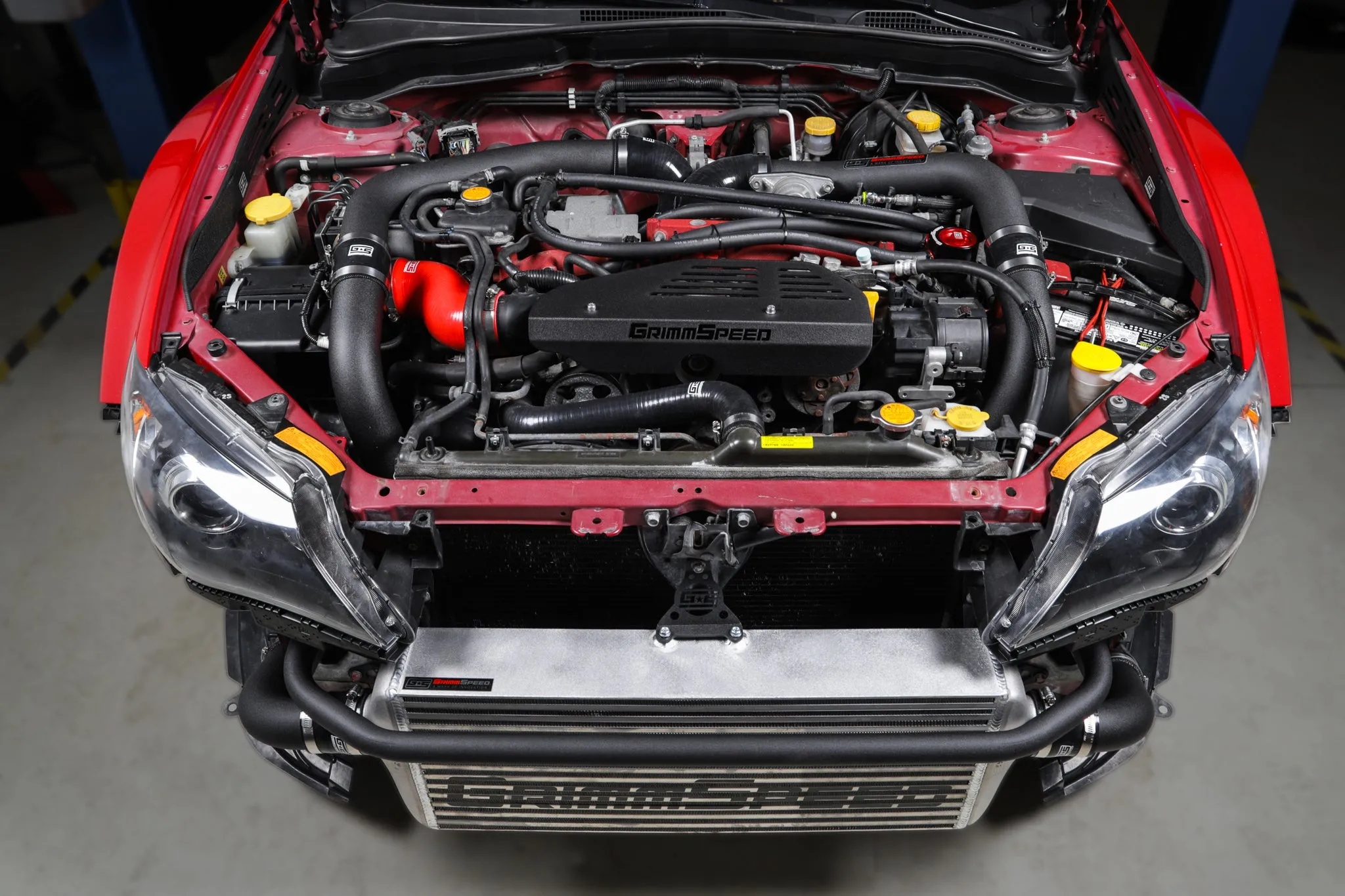 Front Mount Intercooler Kit [Inc. Red Piping] - Subaru 08-14 STI